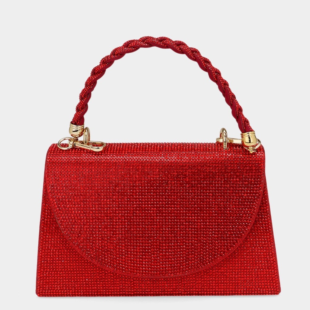Glamorous Red Rhinestone Evening Bags w/ Strap